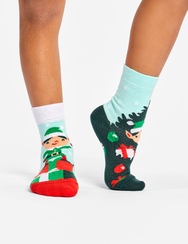 Весели детски чорапи Елфи и подаръци